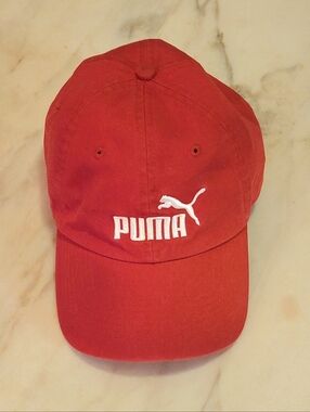 🧢 PUMA Vintage Y2K Cap | Red | Embroidered Logo | Metal Buckle
